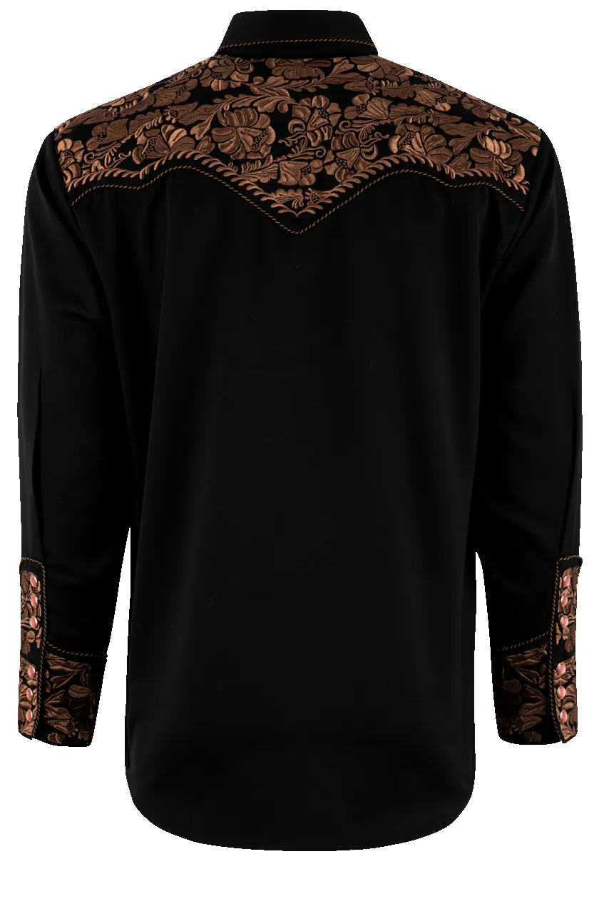 Scully Gunfighter Western Pearl Snap Shirt - Brown/Black sold by Pinto Ranch product image thumbnail 2