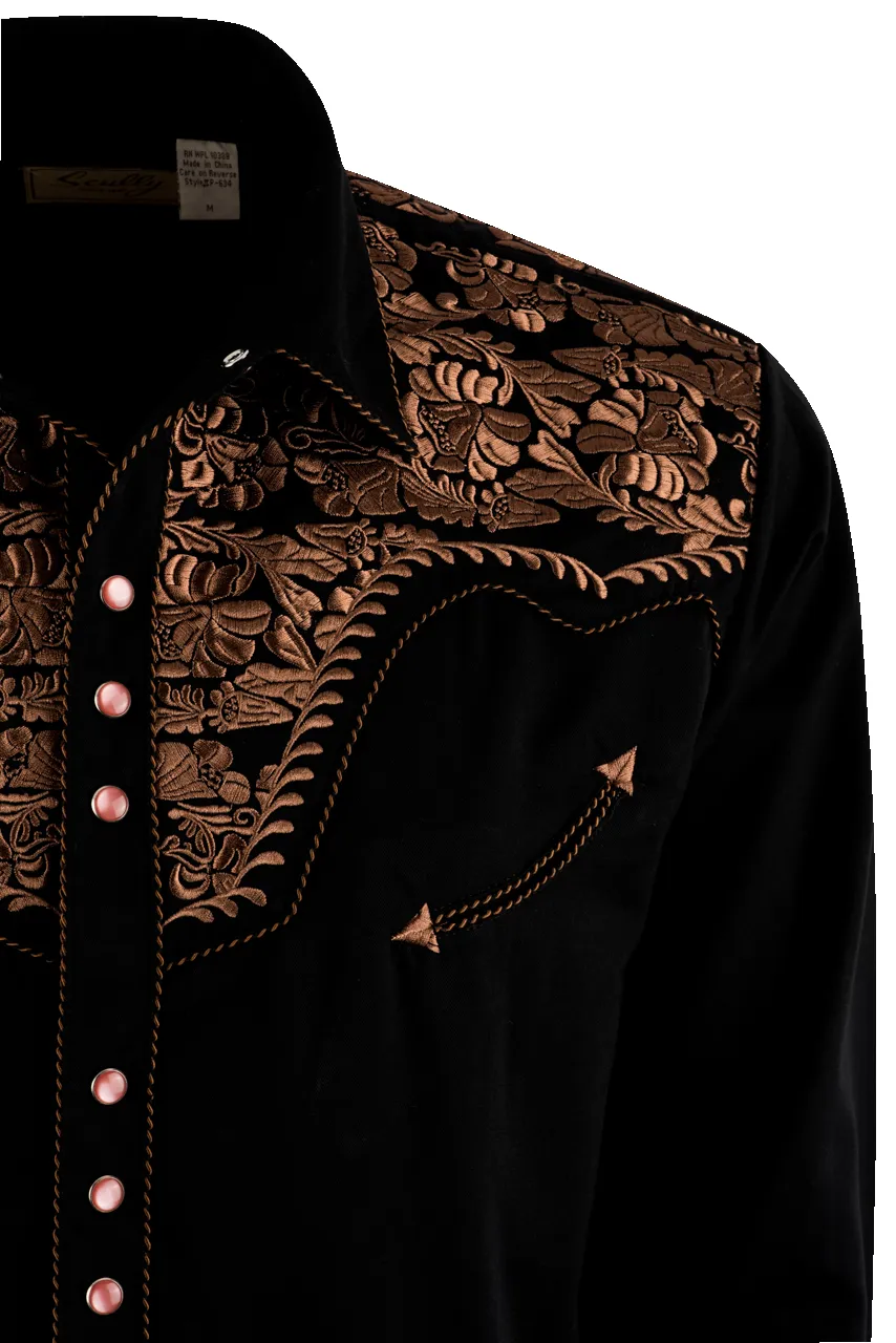Scully Gunfighter Western Pearl Snap Shirt - Brown/Black sold by Pinto Ranch product image thumbnail 3