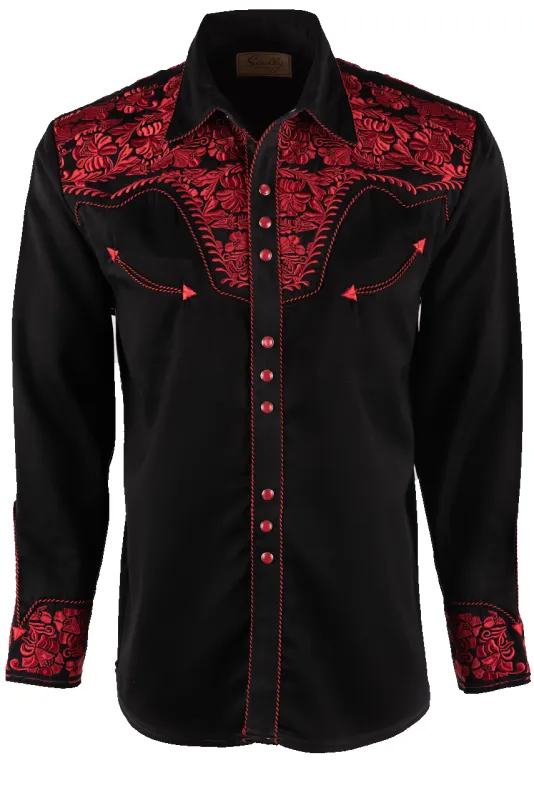 Scully Gunfighter Western Pearl Snap Shirt - Crimson sold by Pinto Ranch