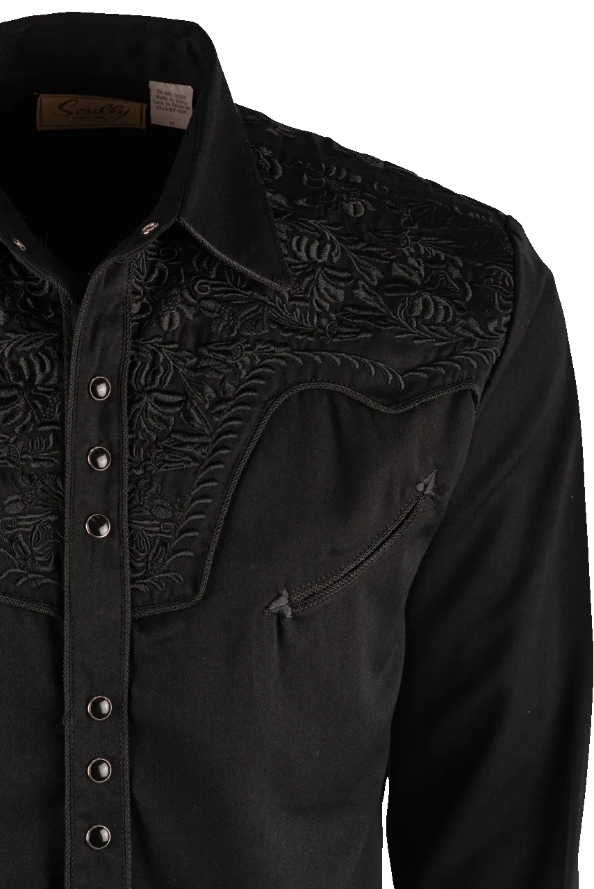Scully Gunfighter Western Pearl Snap Shirt - Jet Black sold by Pinto Ranch product image thumbnail 3