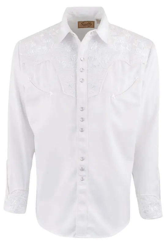 Scully Gunfighter Western Pearl Snap Shirt - White sold by Pinto Ranch