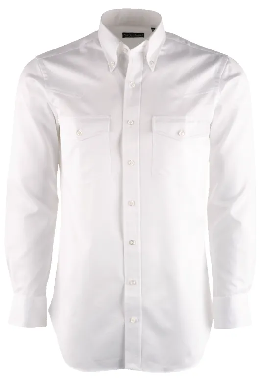 Pinto Ranch YY Pique Button-Front Shirt - Solid White sold by Pinto Ranch