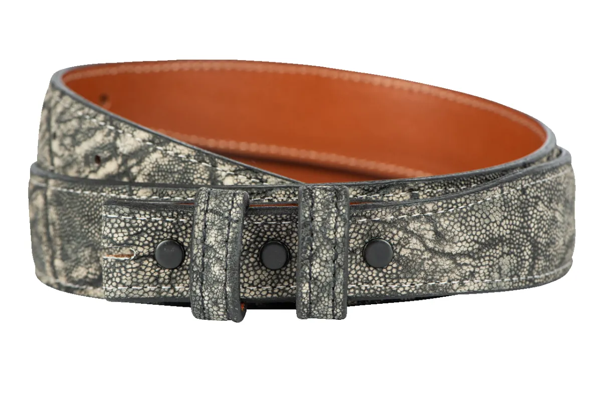 Chacon 1.25" Elephant Tapered Belt Strap - Granite sold by Pinto Ranch