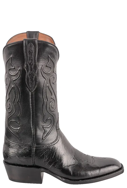 Black Jack Exclusive Smooth Ostrich Cowboy Boots - Black sold by Pinto Ranch