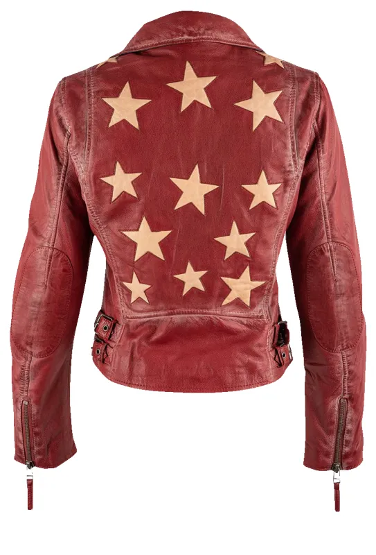 Mauritius Christy Red Lamb Leather Jacket sold by Pinto Ranch