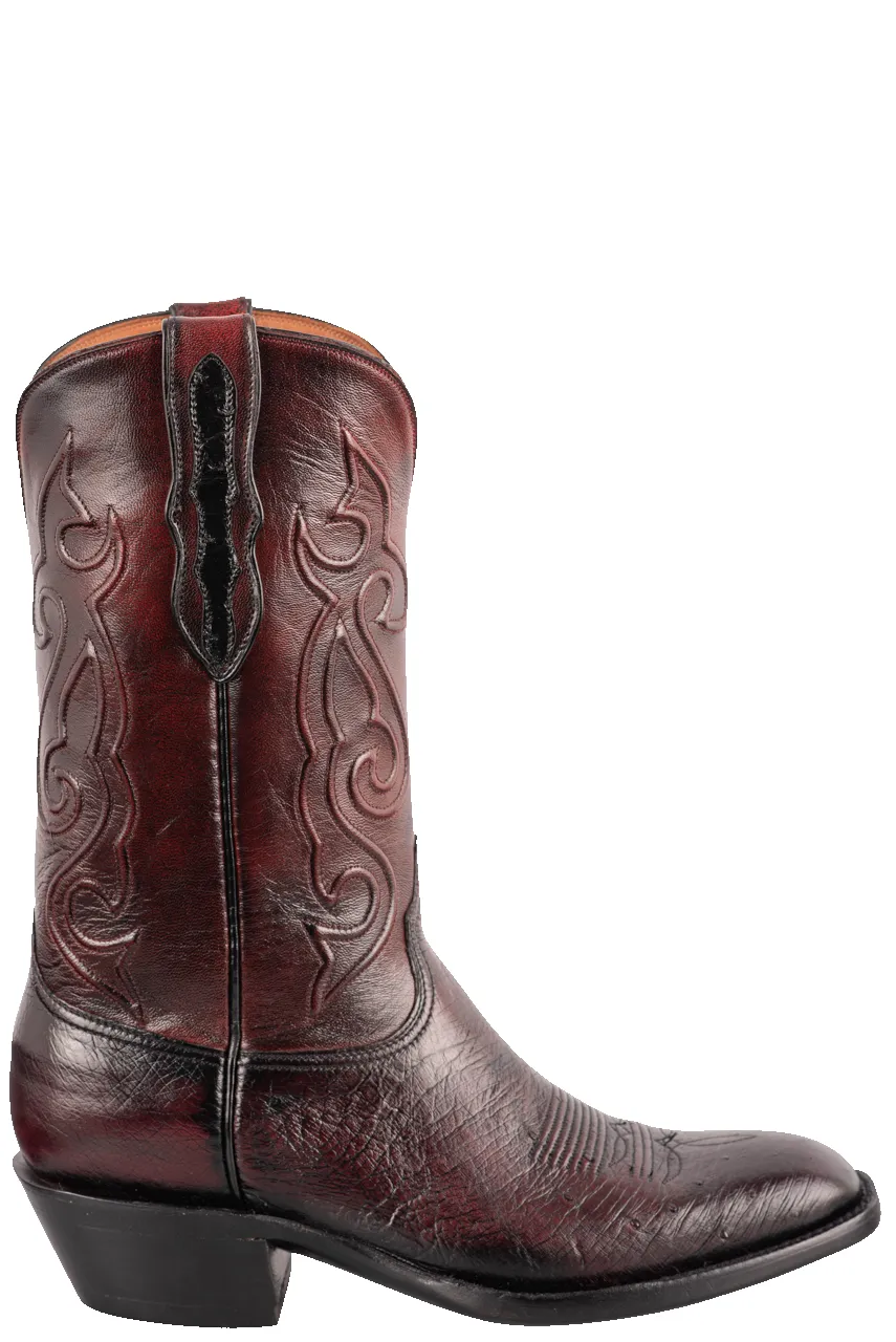 Black Jack Exclusive Smooth Ostrich Cowboy Boots - Black Cherry sold by Pinto Ranch