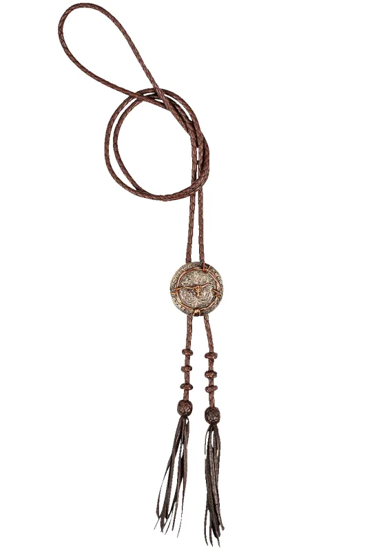 Silver King Copper Longhorn Bolo Tie sold by Pinto Ranch
