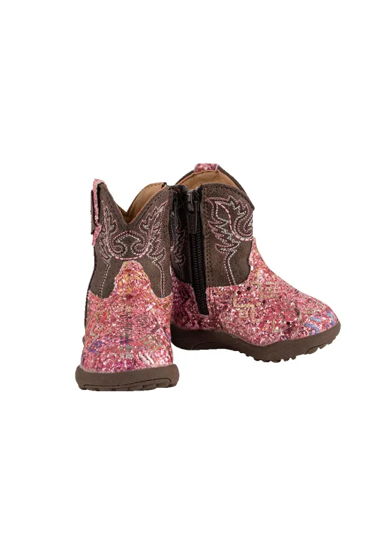 Roper Cowbabies Glitter Aztec Boots sold by Pinto Ranch