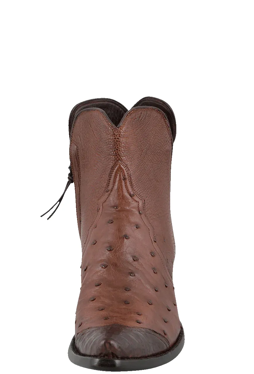 Stallion Ostrich & Caiman Zorro Ankle Boots - Tobacco sold by Pinto Ranch product image thumbnail 2