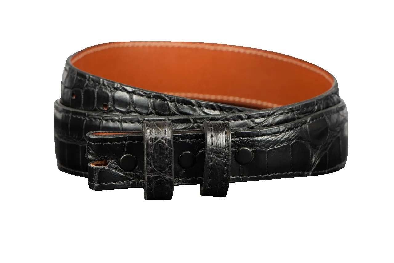 Chacon 1.25" Matte Alligator Tapered Belt Strap sold by Pinto Ranch