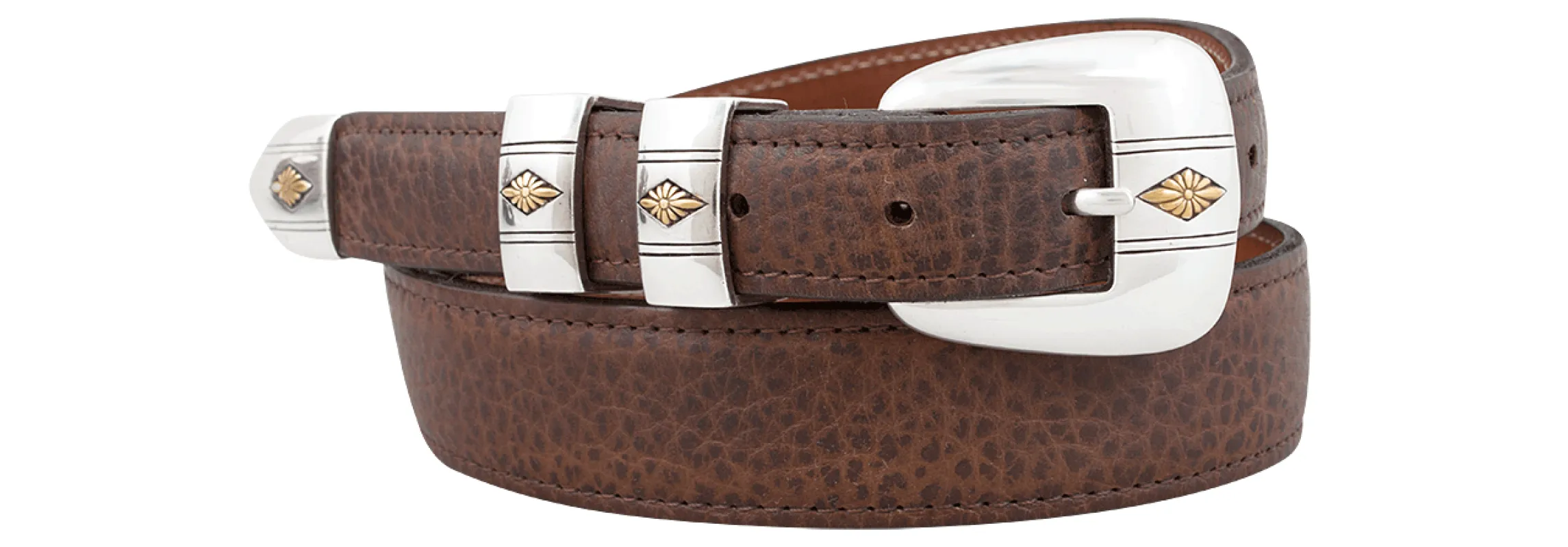 Chacon 1.25" American Bison Leather Belt sold by Pinto Ranch