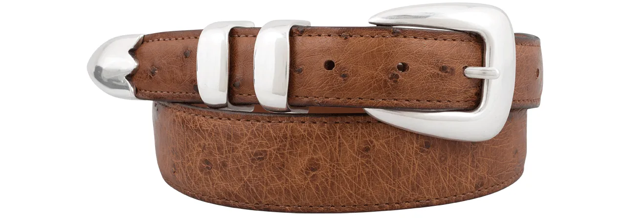 Chacon 1.25" Smooth Ostrich Tapered Belt sold by Pinto Ranch