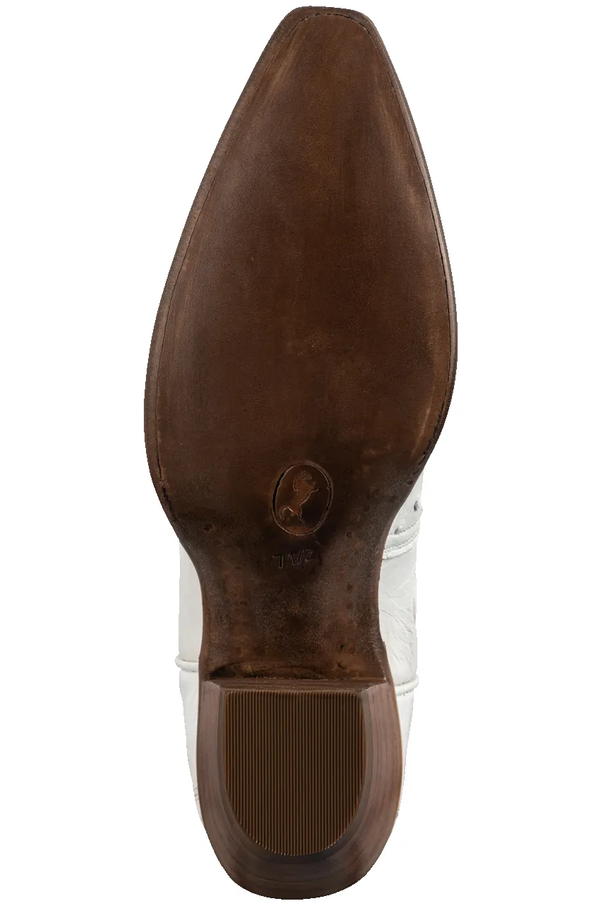 Stallion Full Quill Ostrich Gallegos Cowgirl Boots - White sold by Pinto Ranch product image thumbnail 4