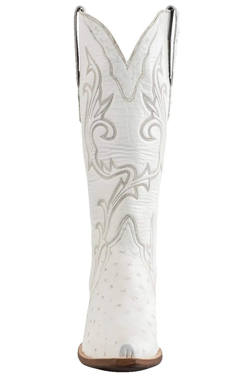 Stallion Full Quill Ostrich Gallegos Cowgirl Boots - White sold by Pinto Ranch product image thumbnail 2