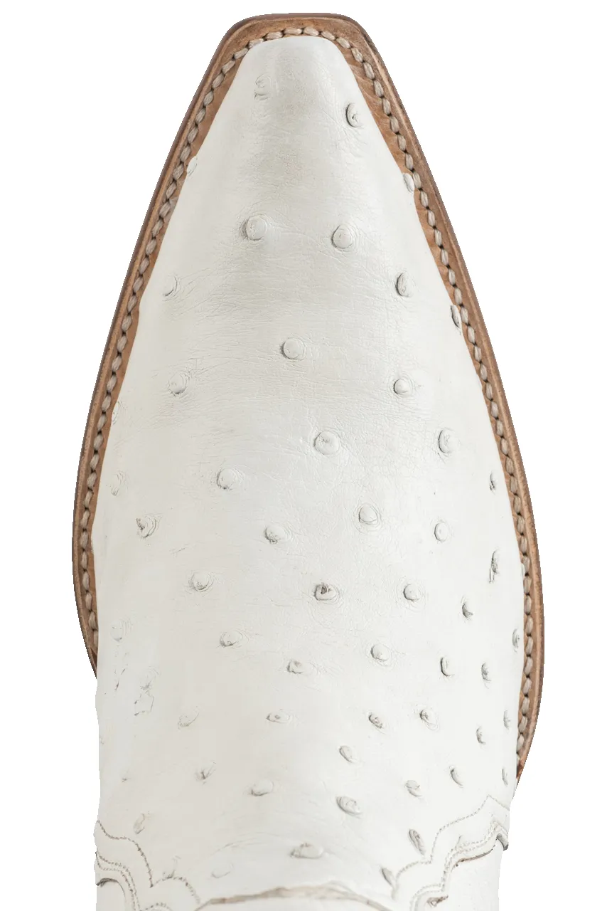 Stallion Full Quill Ostrich Gallegos Cowgirl Boots - White sold by Pinto Ranch product image thumbnail 3