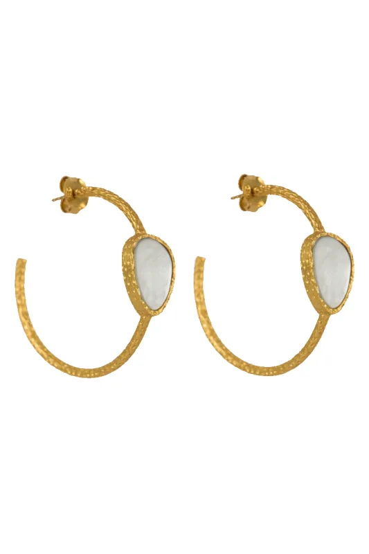 Christina Greene Pearl Hoop Earrings sold by Pinto Ranch