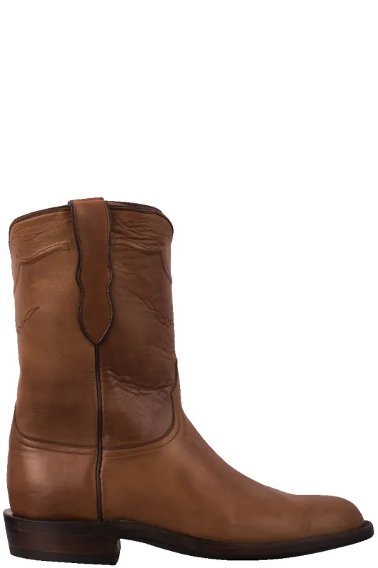 Black Jack Burnished Roper Boots - Peanut Brown sold by Pinto Ranch