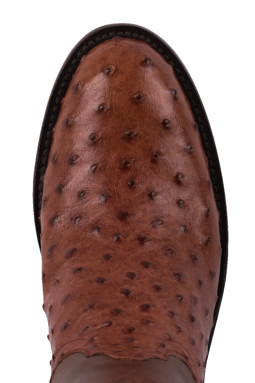 Black Jack Full Quill Ostrich Roper Boots - Cognac sold by Pinto Ranch product image thumbnail 4