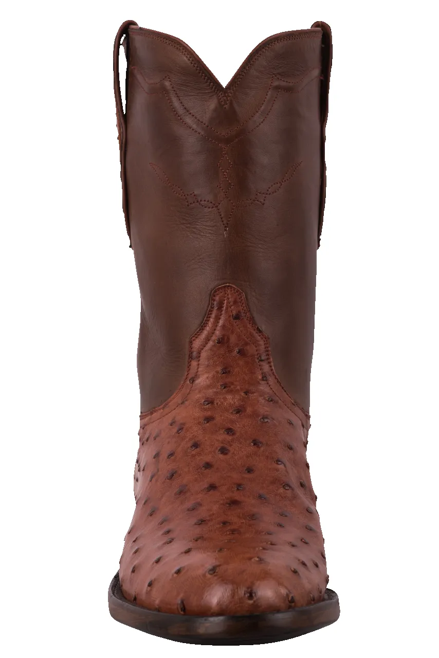 Black Jack Full Quill Ostrich Roper Boots - Cognac sold by Pinto Ranch product image thumbnail 2