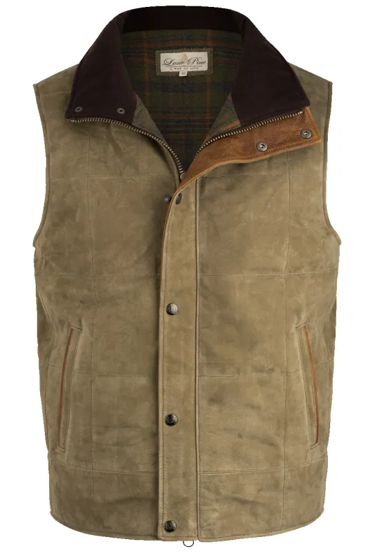 Lone Pine Olive Verona Calf Torino Vest sold by Pinto Ranch