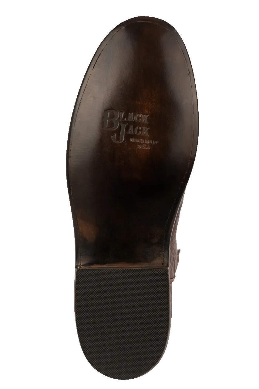 Black Jack Caiman Belly Roper Boots - Dark Cognac sold by Pinto Ranch product image thumbnail 5