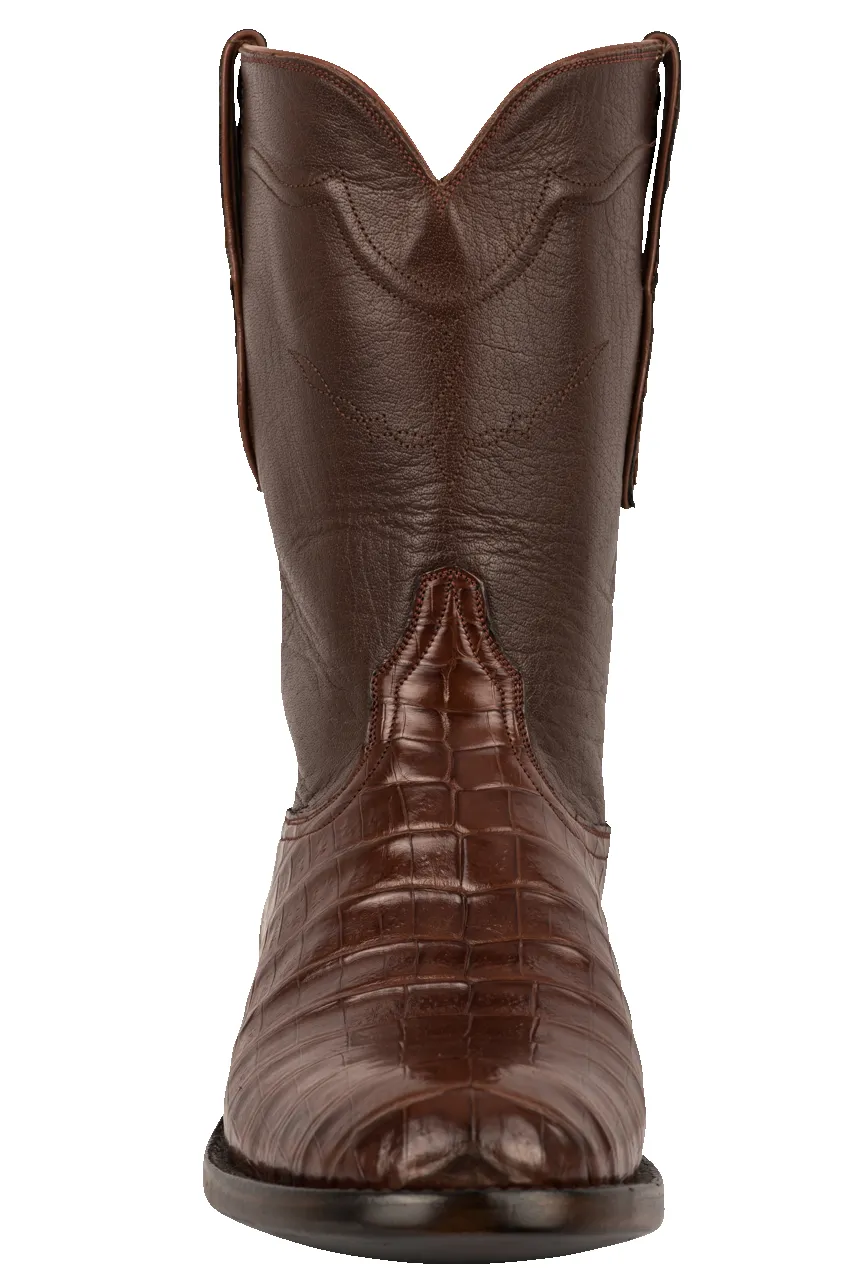 Black Jack Caiman Belly Roper Boots - Dark Cognac sold by Pinto Ranch product image thumbnail 2