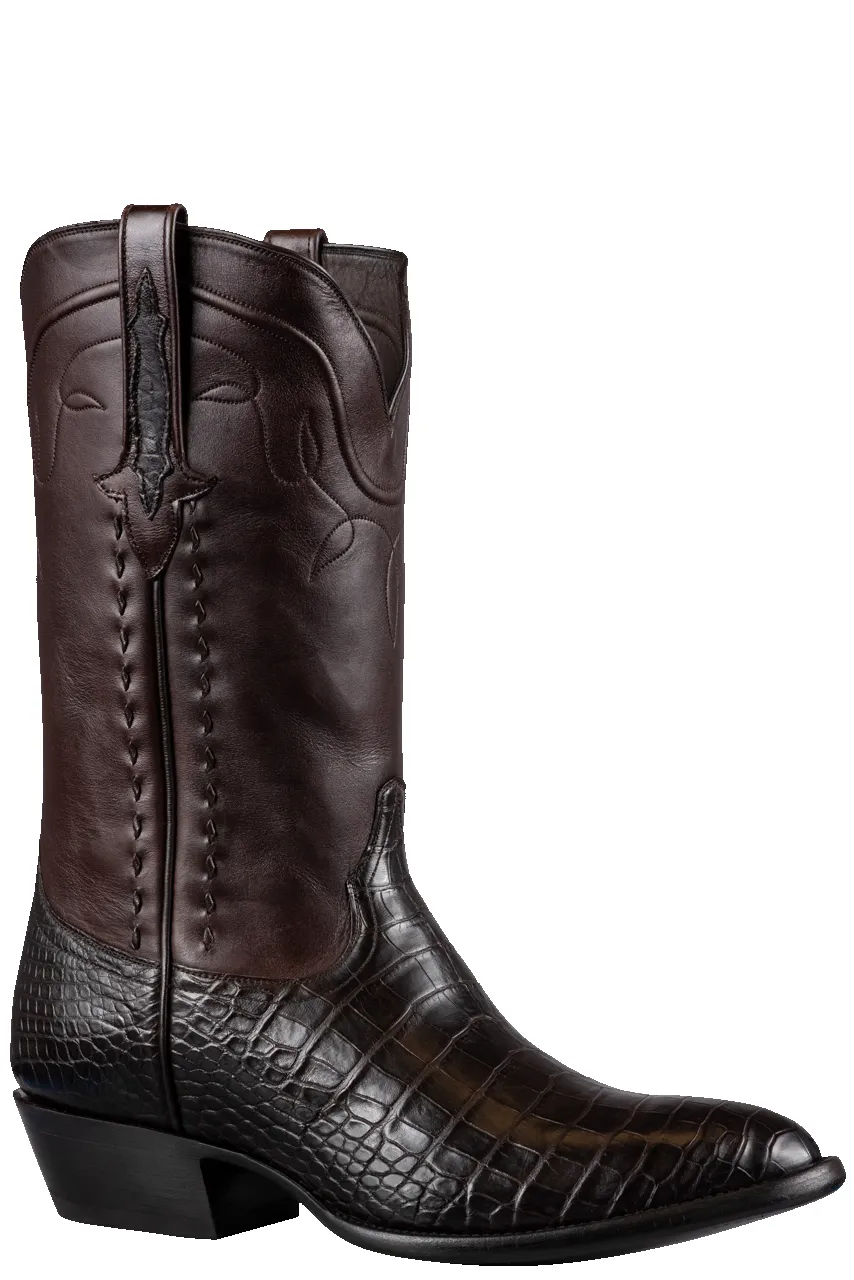 Stallion American Alligator Cowboy Boots - Chocolate sold by Pinto Ranch product image thumbnail 2