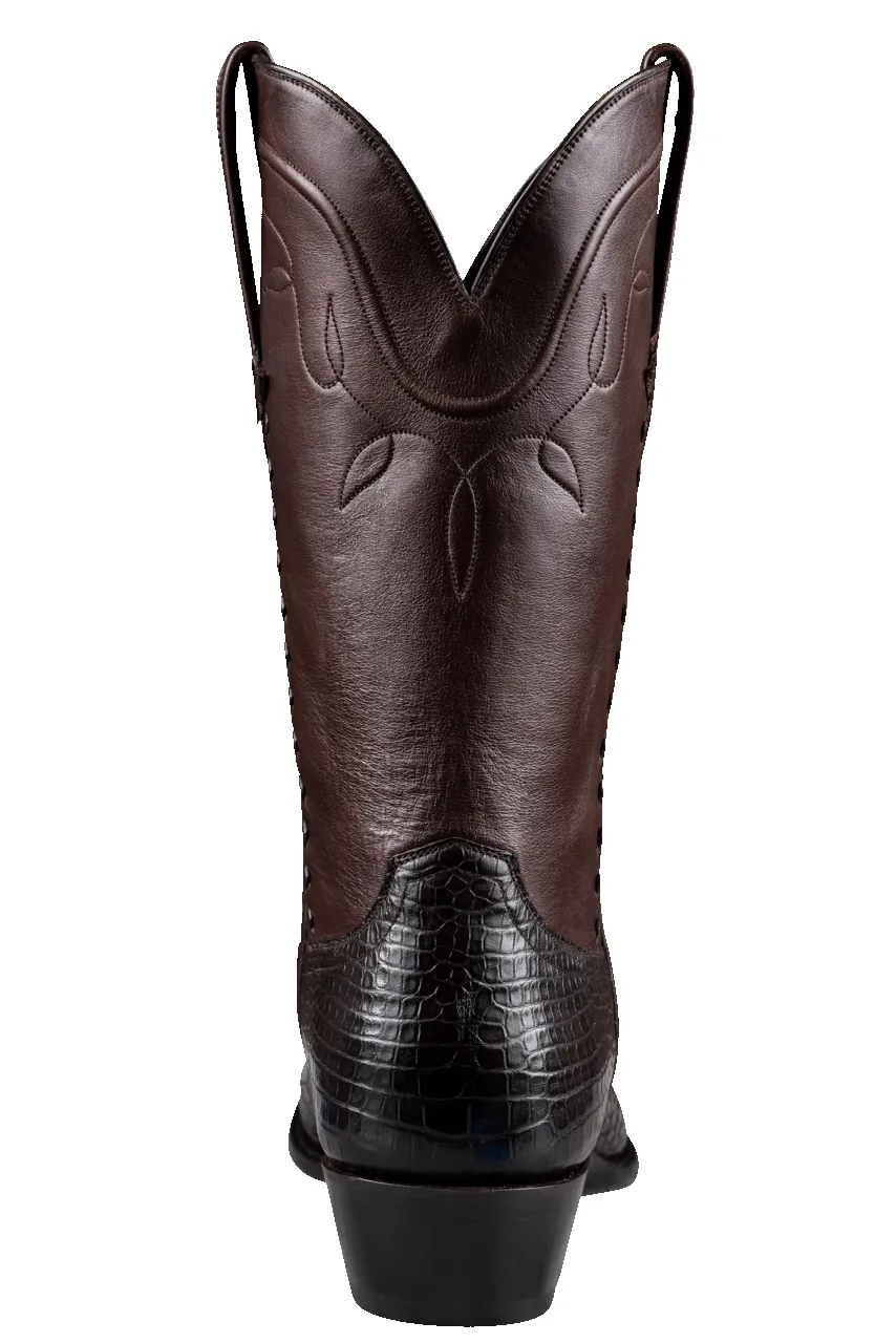 Stallion American Alligator Cowboy Boots - Chocolate sold by Pinto Ranch product image thumbnail 4