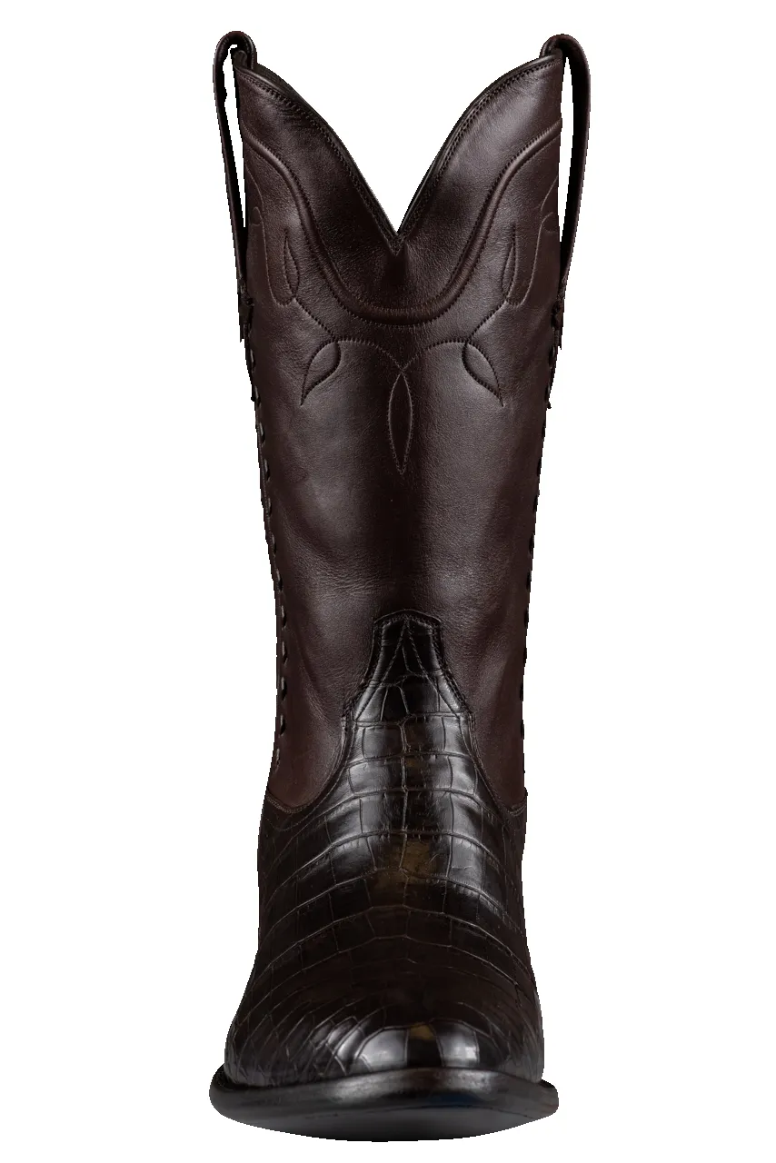 Stallion American Alligator Cowboy Boots - Chocolate sold by Pinto Ranch product image thumbnail 3
