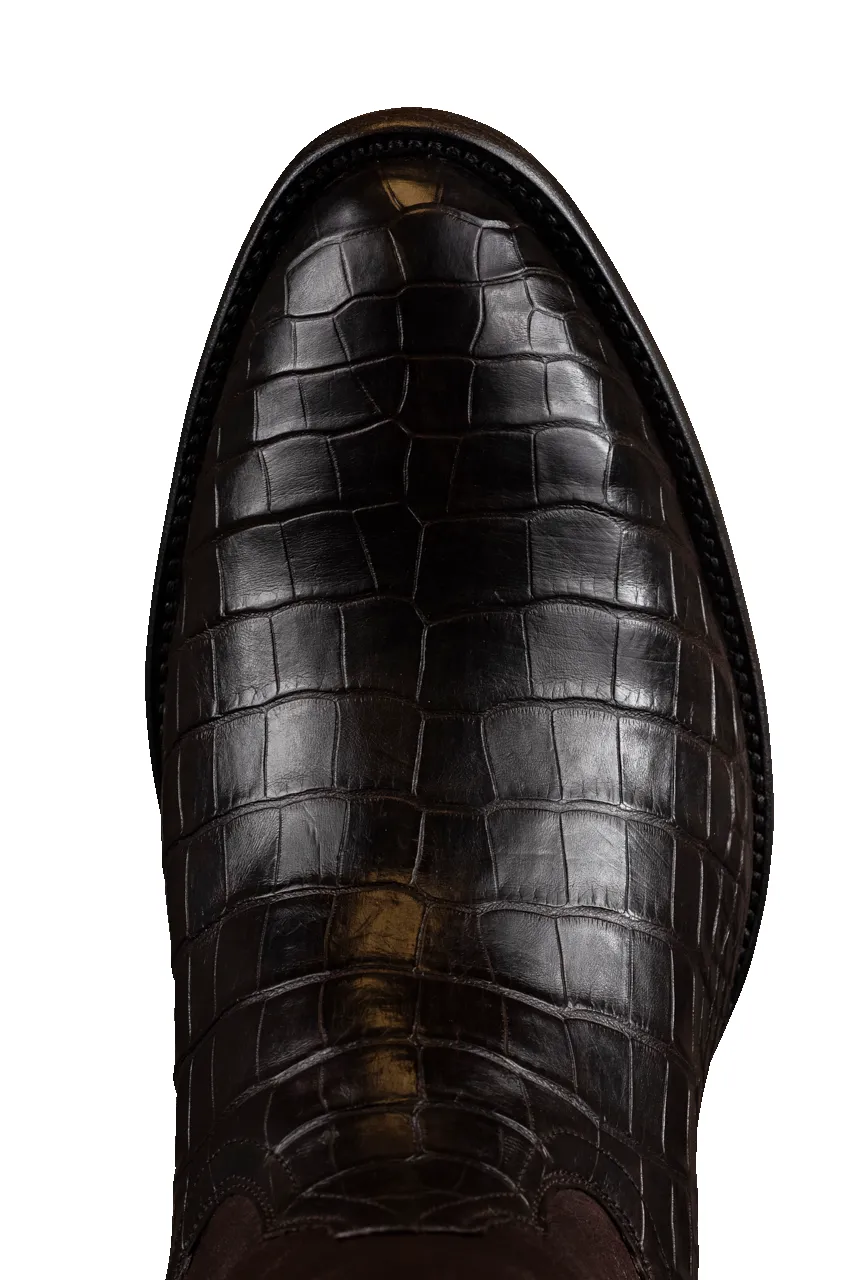 Stallion American Alligator Cowboy Boots - Chocolate sold by Pinto Ranch product image thumbnail 5