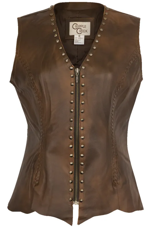 Cripple Creek Studded Vest sold by Pinto Ranch