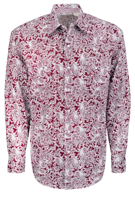 Stetson Men's Paisley Snap Front Shirt - Wine sold by Pinto Ranch