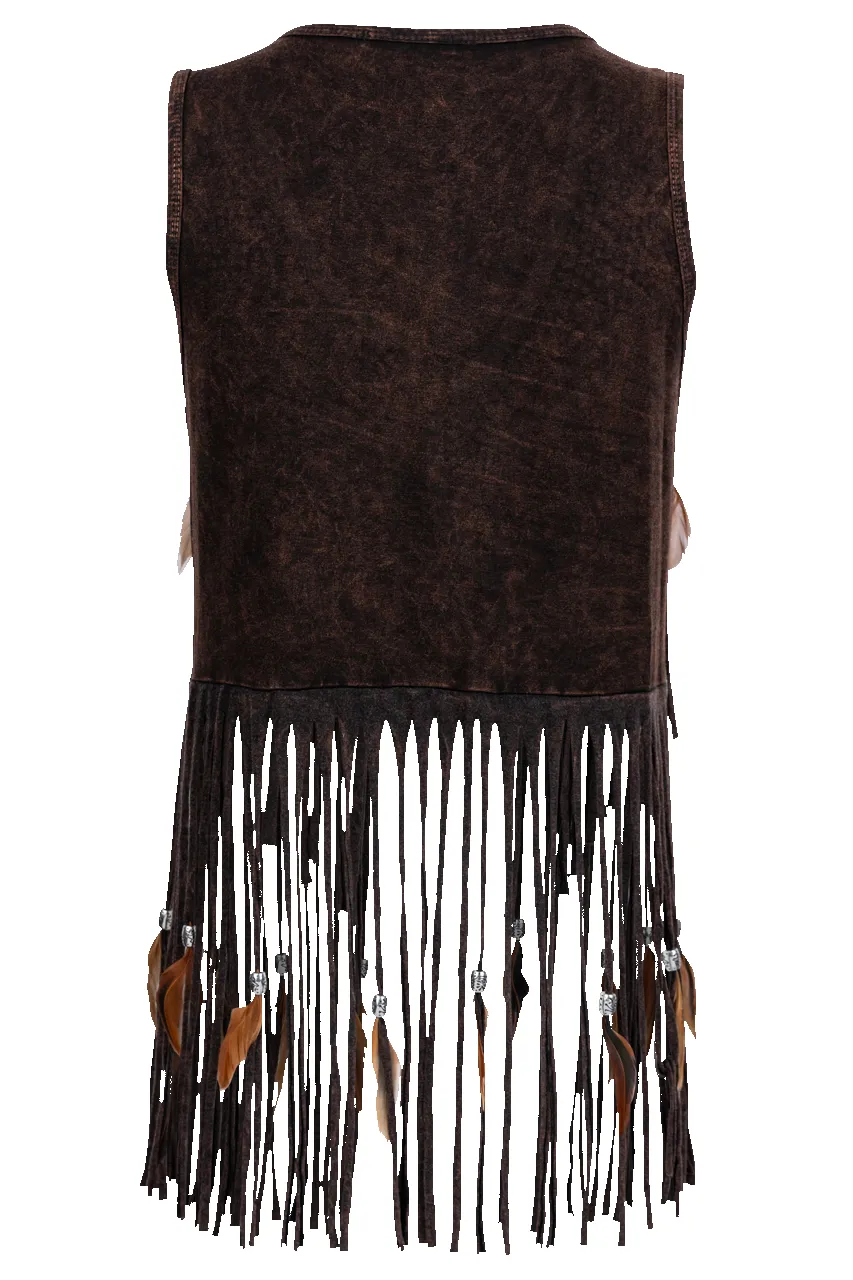 Pat Dahnke Fringe & Feather Vest sold by Pinto Ranch product image thumbnail 4