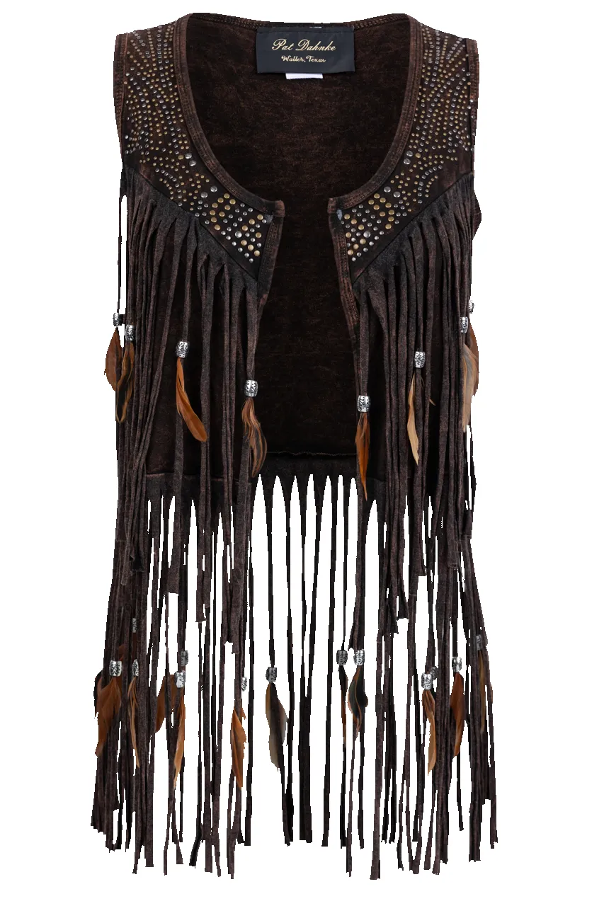 Pat Dahnke Fringe & Feather Vest sold by Pinto Ranch product image thumbnail 3