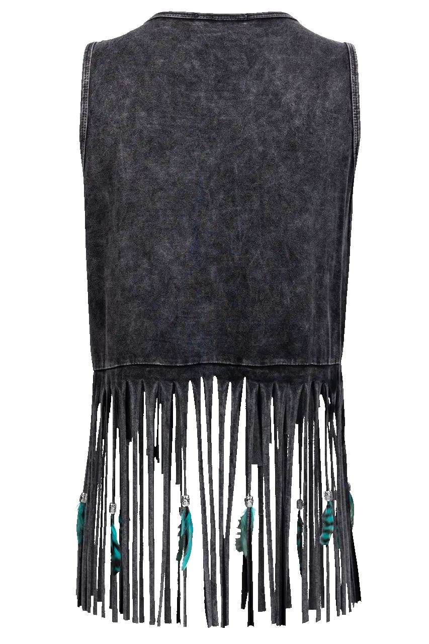 Pat Dahnke Fringe & Feather Vest sold by Pinto Ranch product image thumbnail 2