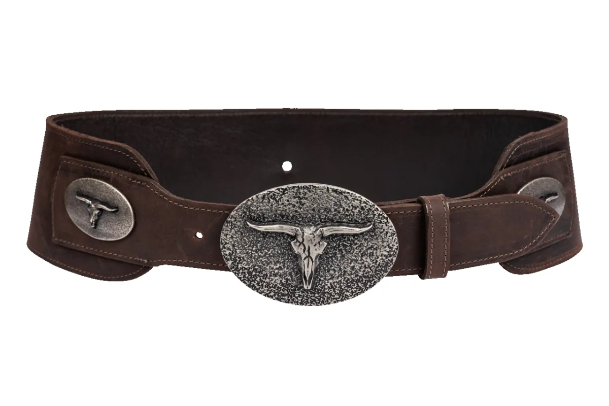 Juan Antonio Dark Brown Bison Belt sold by Pinto Ranch