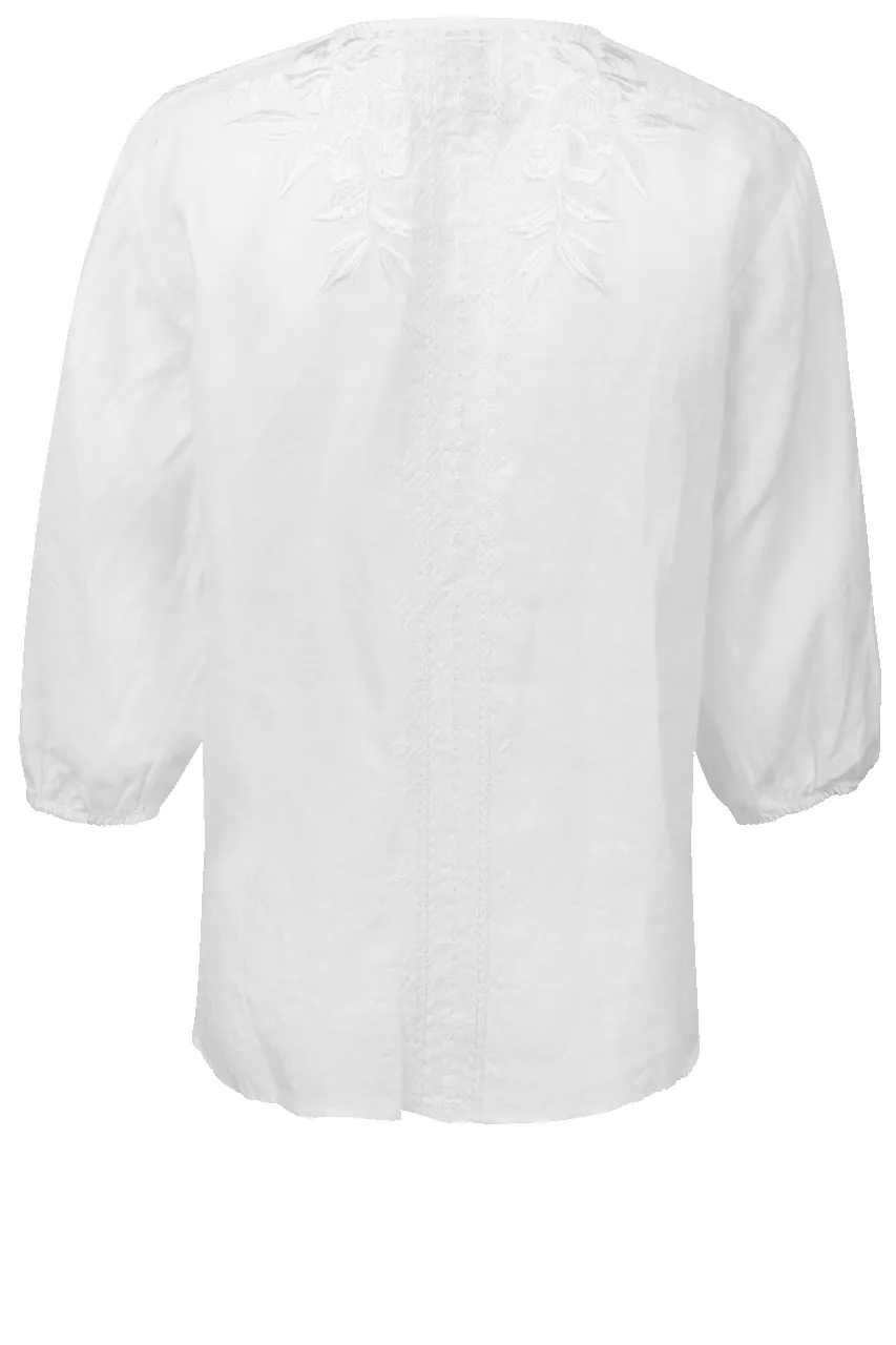 Johnny Was Split Neck Linen Blouse sold by Pinto Ranch product image thumbnail 2