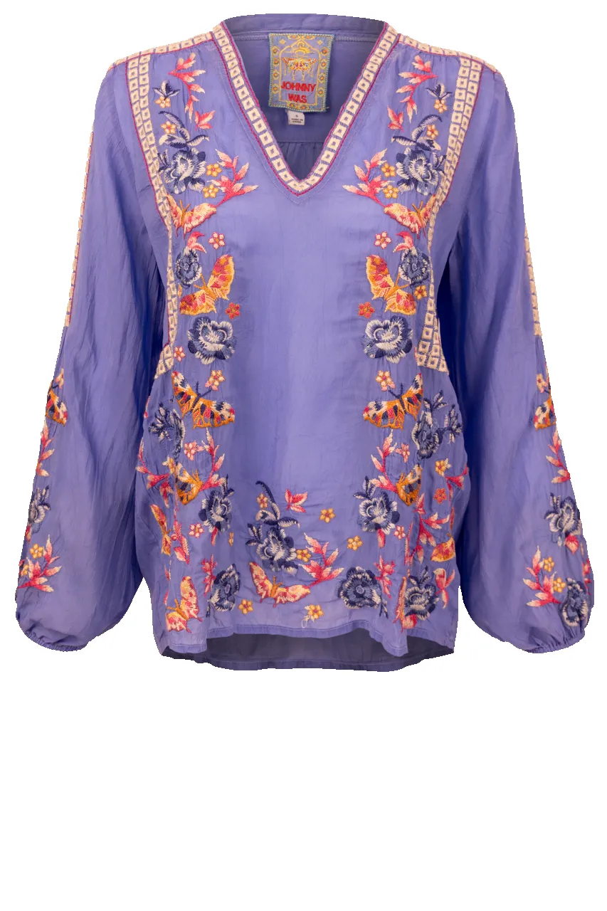 Johnny Was Baja Blue Tamara Blouse sold by Pinto Ranch
