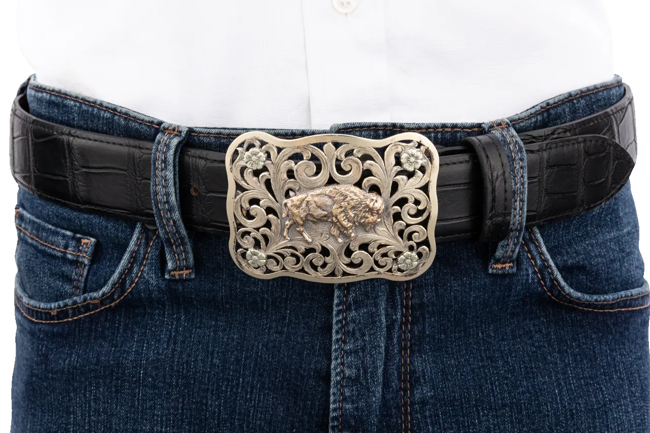 Clint Orms 1.5" Multi-Gold Buffalo Trophy Buckle sold by Pinto Ranch product image thumbnail 2