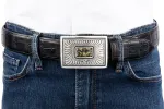 Chacon Montezuma Feather 1.5" Trophy Buckle sold by Pinto Ranch