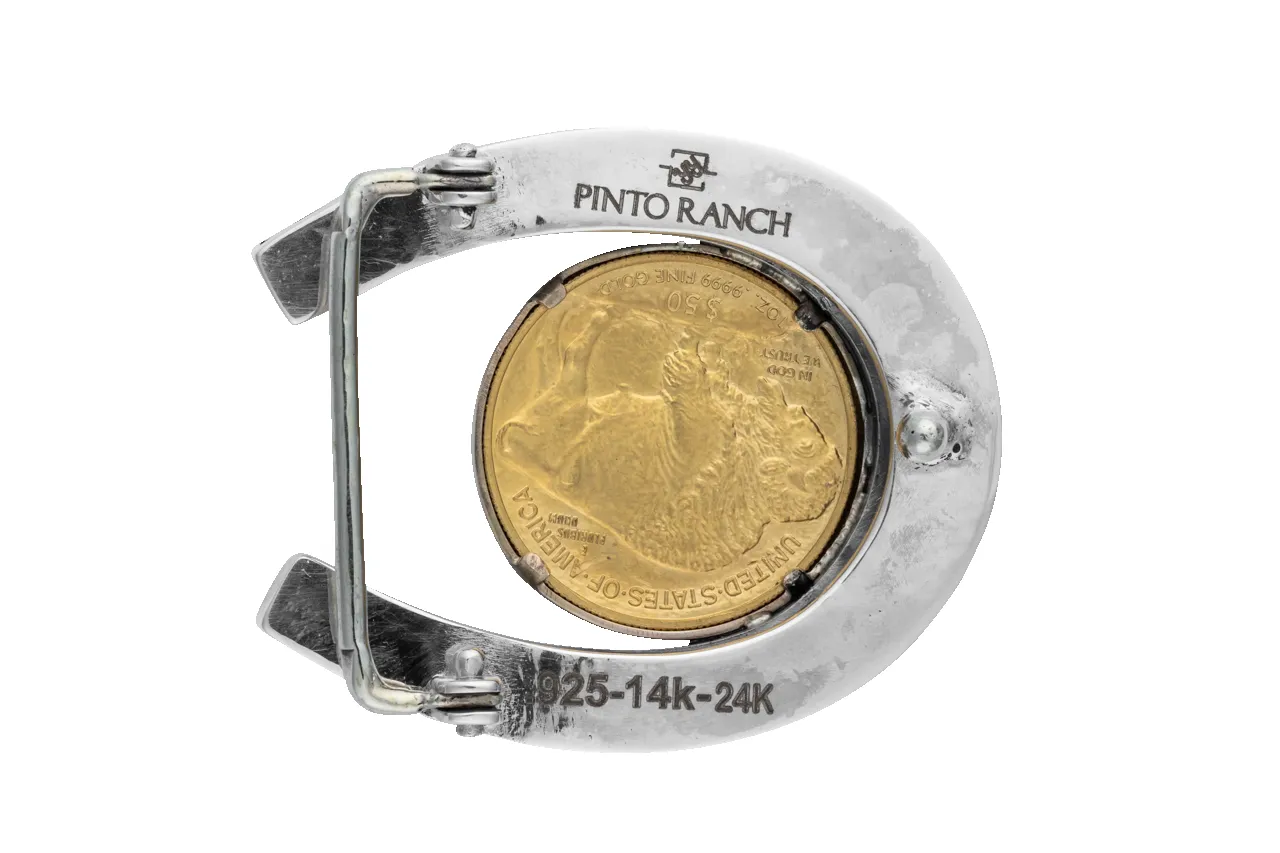 Pinto Ranch Horseshoe Single Belt Buckle sold by Pinto Ranch product image thumbnail 3
