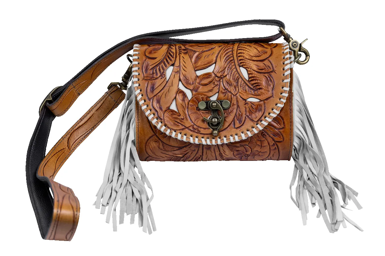 Juan Antonio Tooled Leather Crossbody Purse sold by Pinto Ranch