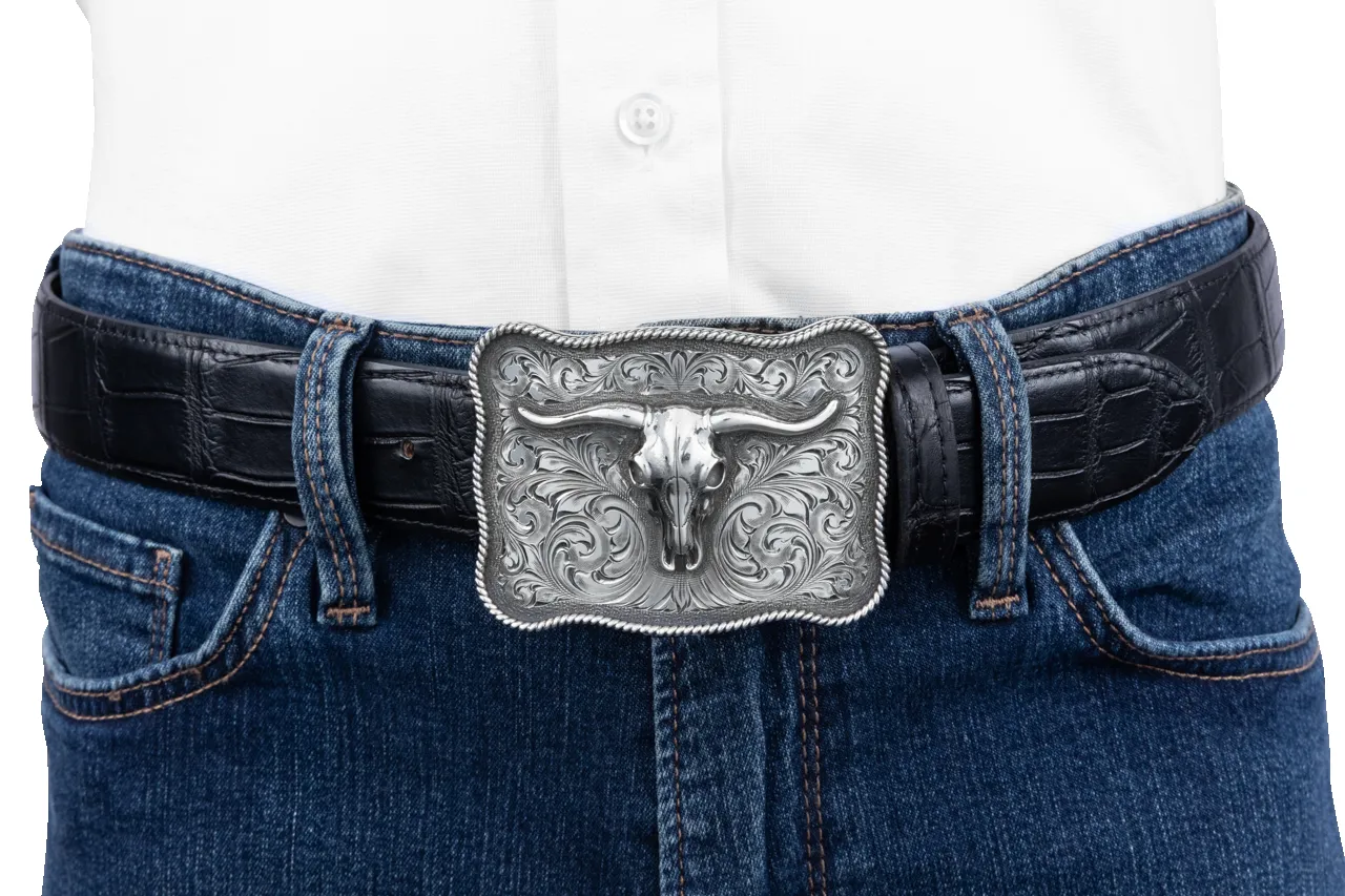 Clint Orms 1.5" Longhorn Skull Trophy Buckle sold by Pinto Ranch product image thumbnail 2