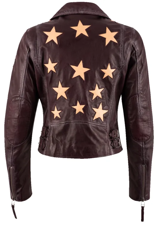 Mauritius Christy Dark Cherry Lamb Leather Jacket sold by Pinto Ranch