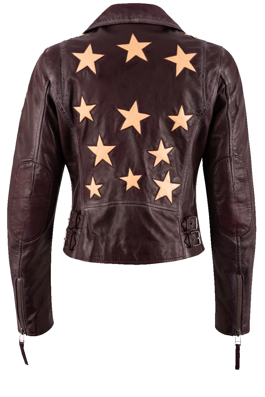 Mauritius Christy Dark Cherry Lamb Leather Jacket sold by Pinto Ranch