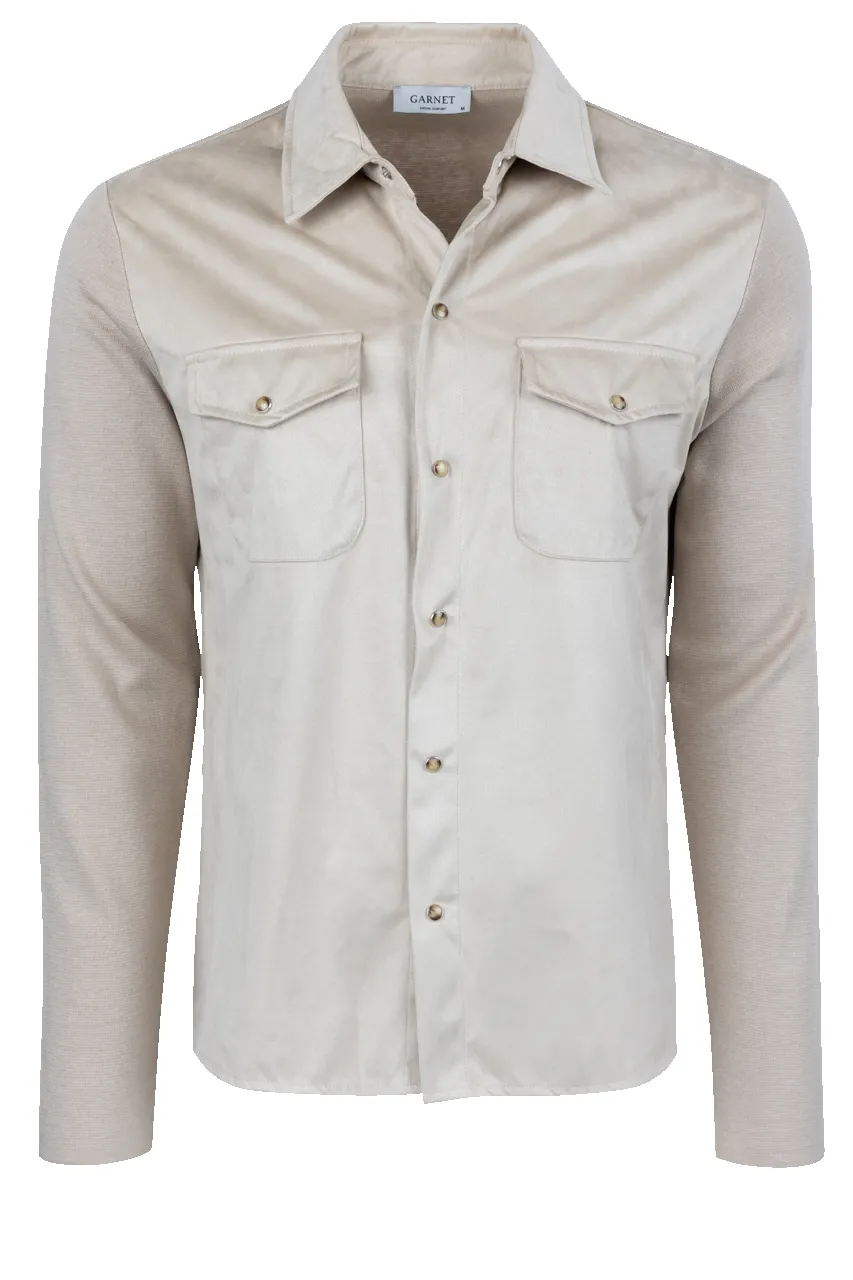 Garnet Snap Front Shirt Jacket - Oat sold by Pinto Ranch