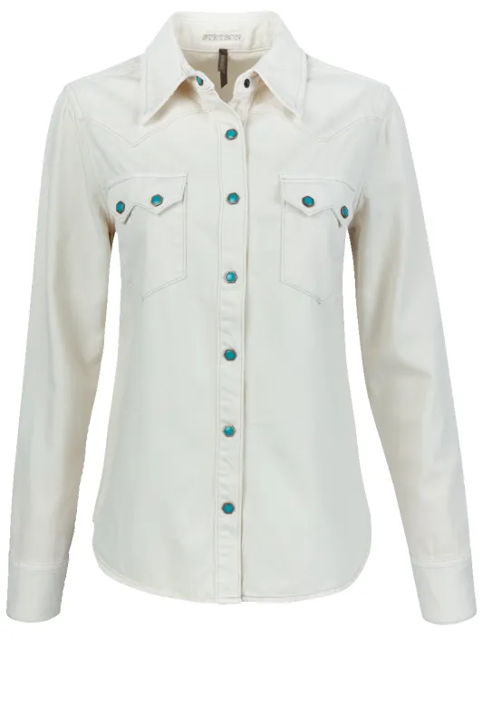 Stetson Women's Cream Denim Shirt sold by Pinto Ranch