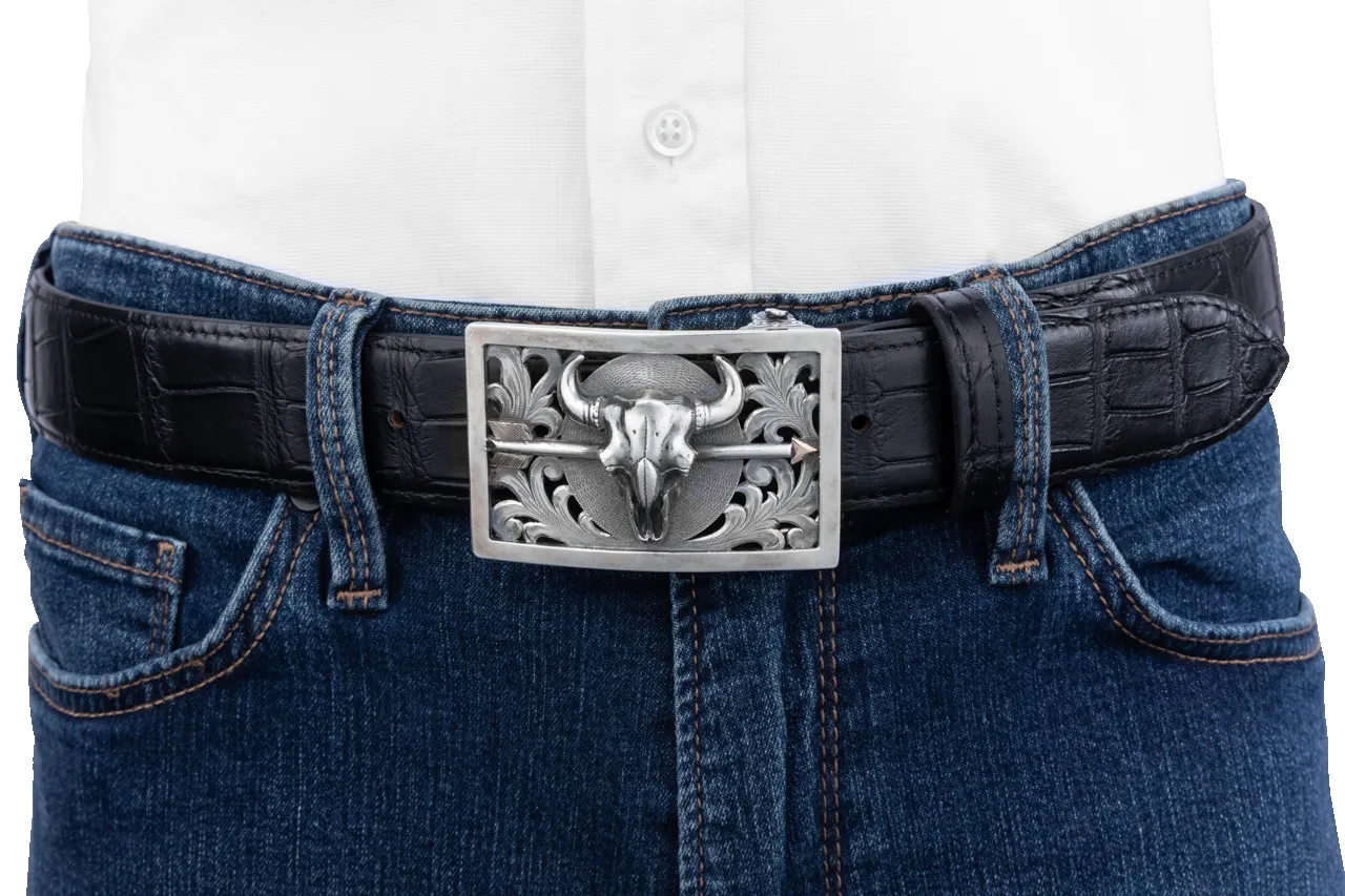 Clint Orms 1.5" Silver & Gold Bison Trophy Buckle sold by Pinto Ranch product image thumbnail 2