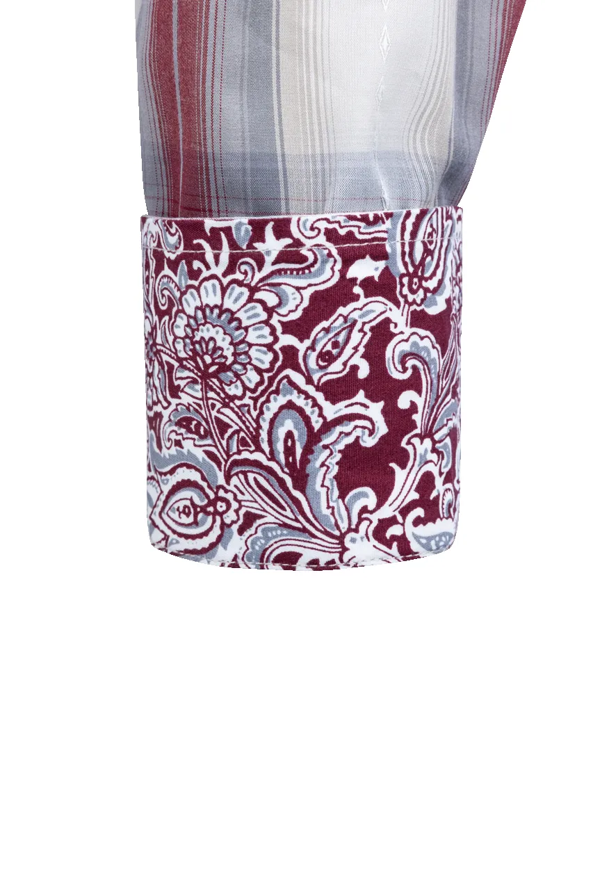 Stetson Men's Diamond Ranch Snap Front Shirt - Wine sold by Pinto Ranch product image thumbnail 3