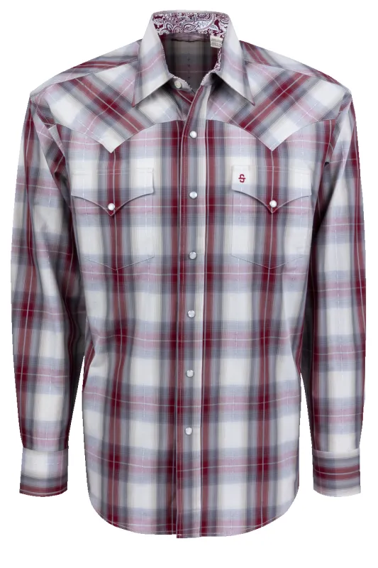 Stetson Men's Diamond Ranch Snap Front Shirt - Wine sold by Pinto Ranch